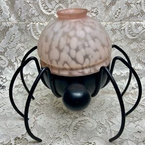Vintage, Figural Spider Candle Lamp Stand 12in H x 12in D